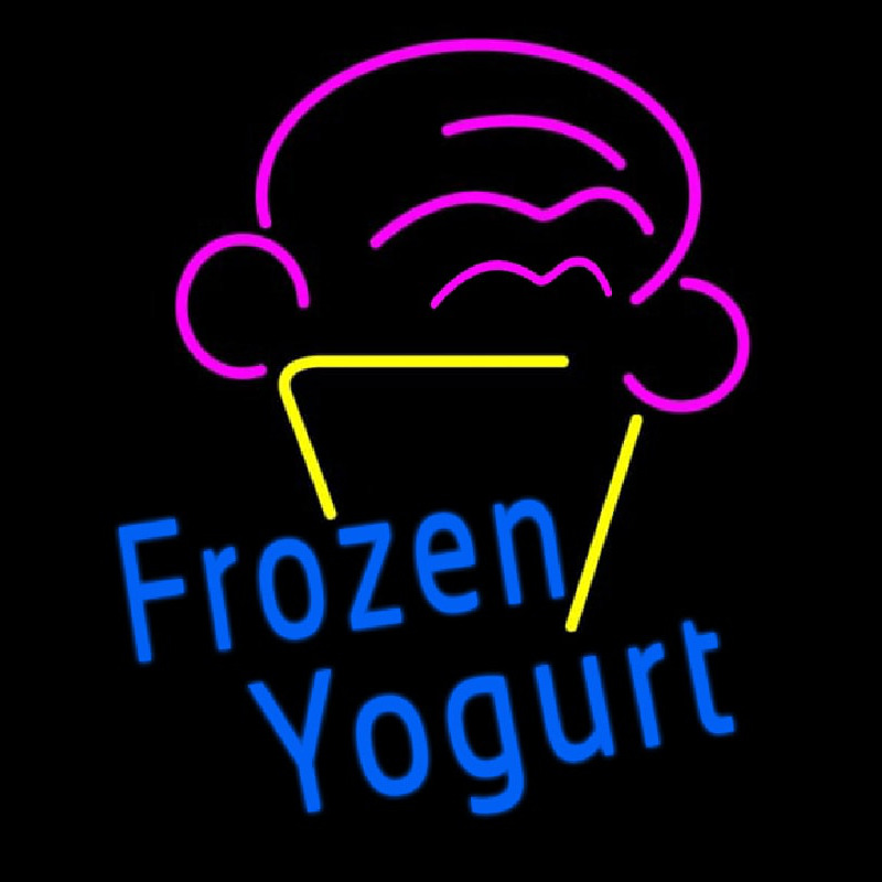 Blue Frozen Yogurt With Logo Leuchtreklame