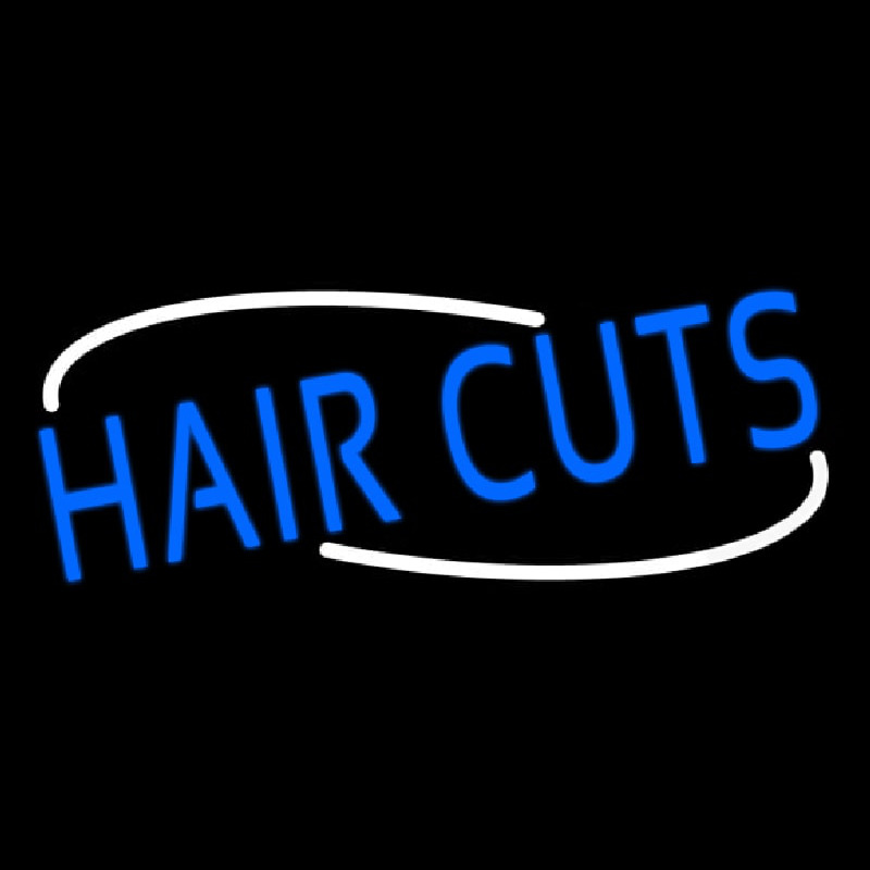 Blue Hair Cuts Leuchtreklame