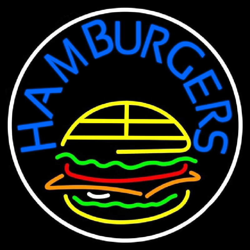 Blue Hamburgers Circle Leuchtreklame