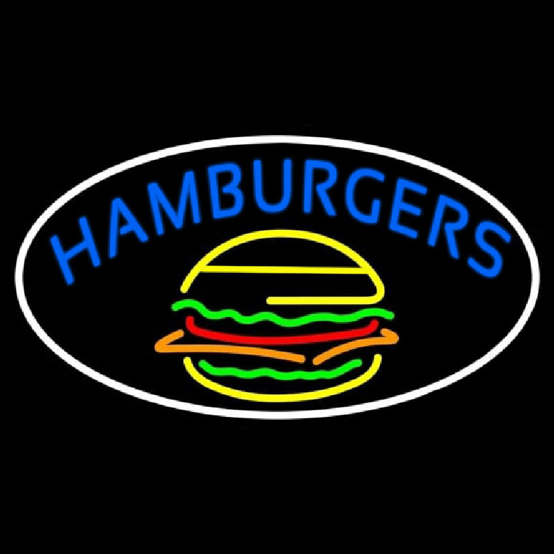 Blue Hamburgers Oval Leuchtreklame
