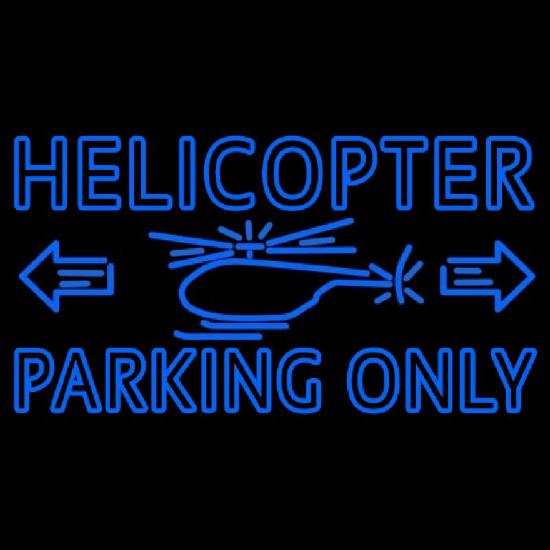 Blue Helicopter Parking Only Leuchtreklame