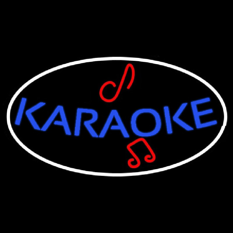 Blue Karaoke Red Musical Note Leuchtreklame