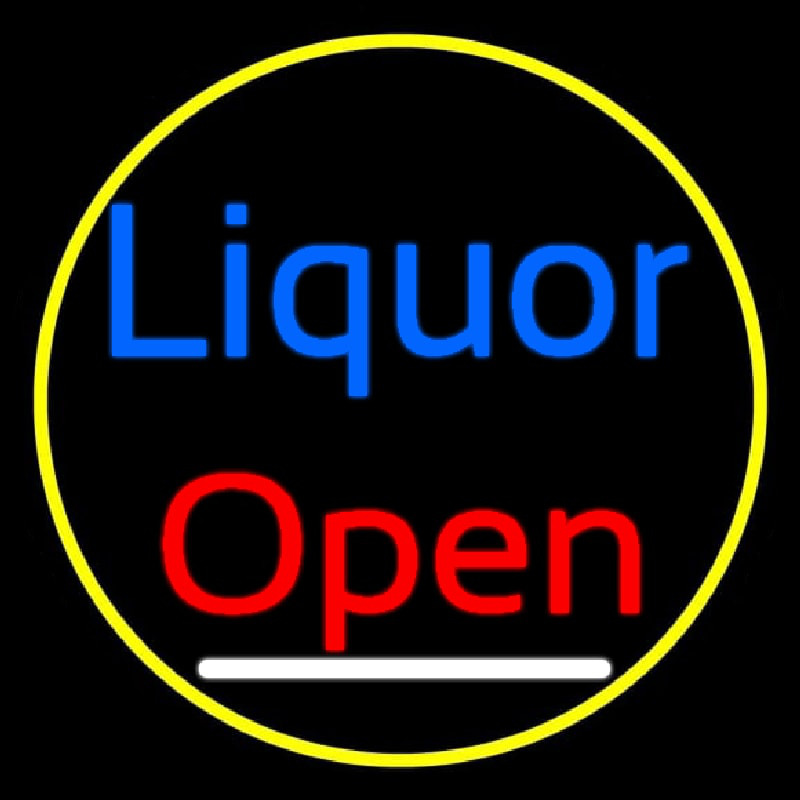 Blue Liquor Open 1 Leuchtreklame