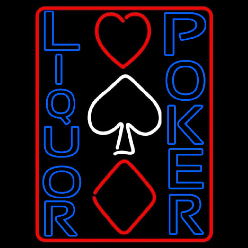 Blue Liquor Poker Leuchtreklame