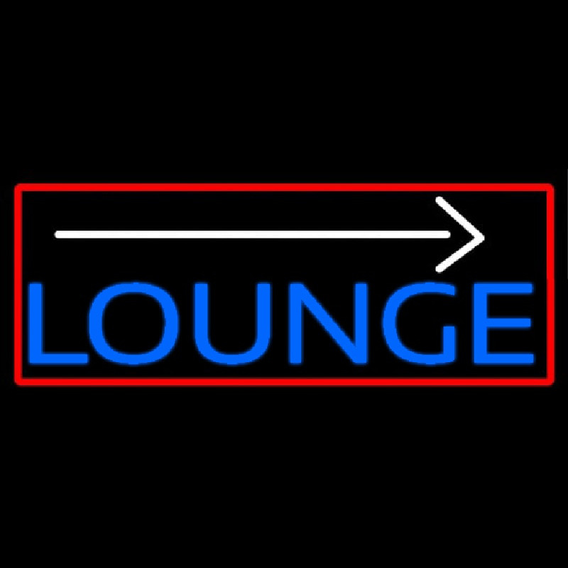 Blue Lounge And Arrow With Red Border Leuchtreklame