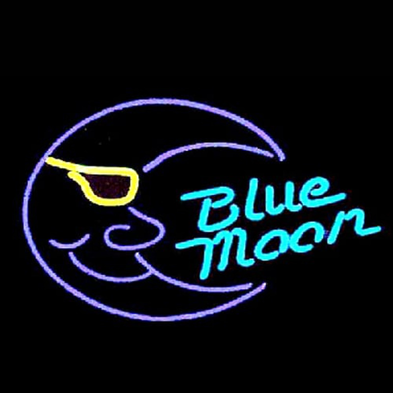 Blue Moon Bier Bar Offen Leuchtreklame