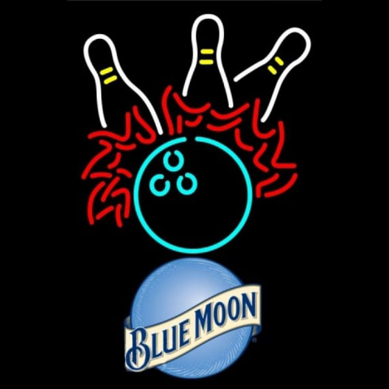 Blue Moon Bowling Pool Beer Sign Leuchtreklame