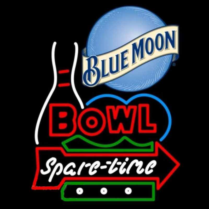 Blue Moon Bowling Spare Time Beer Sign Leuchtreklame