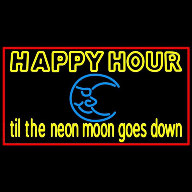 Blue Moon Happy Hour Till Beer Sign Leuchtreklame