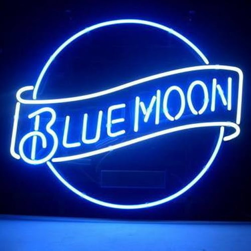 Blue Moon Lagerbier Bier Bar Offen Leuchtreklame
