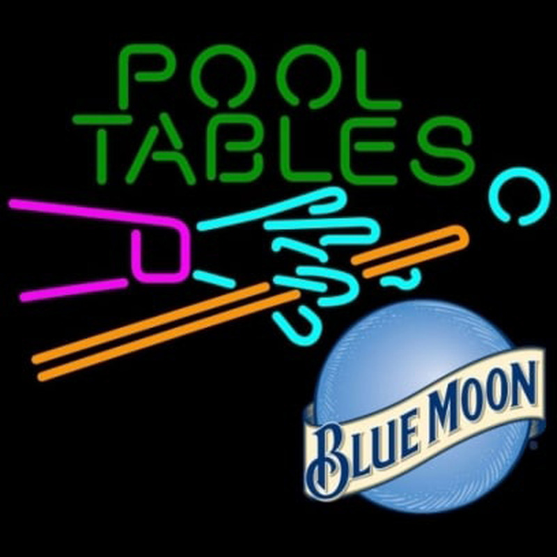Blue Moon Pool Tables Billiards Beer Leuchtreklame