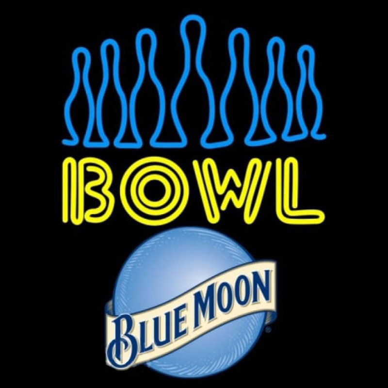 Blue Moon Ten Pin Bowling Beer Sign Leuchtreklame