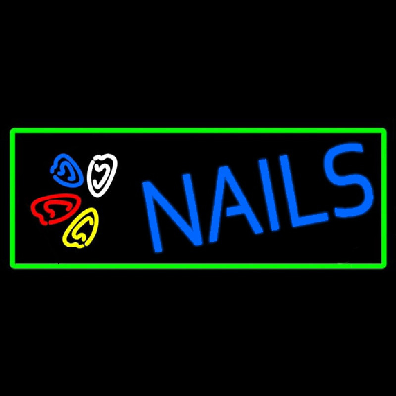 Blue Nails Logo Leuchtreklame
