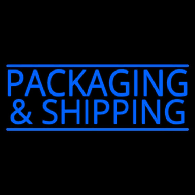 Blue Packaging And Shipping Leuchtreklame