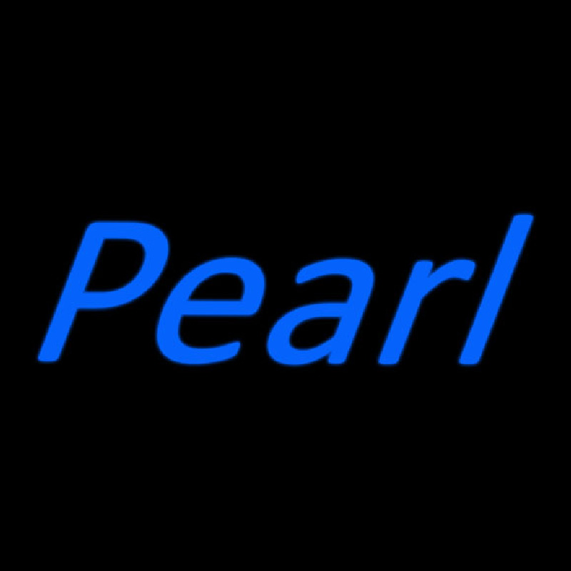 Blue Pearl Cursive Leuchtreklame