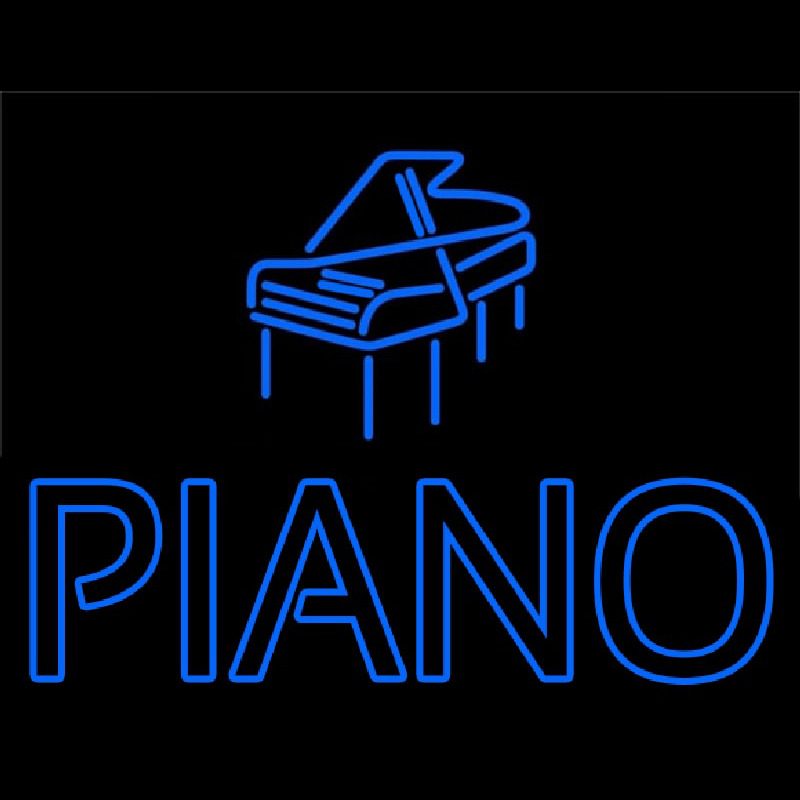 Blue Piano With Logo Leuchtreklame