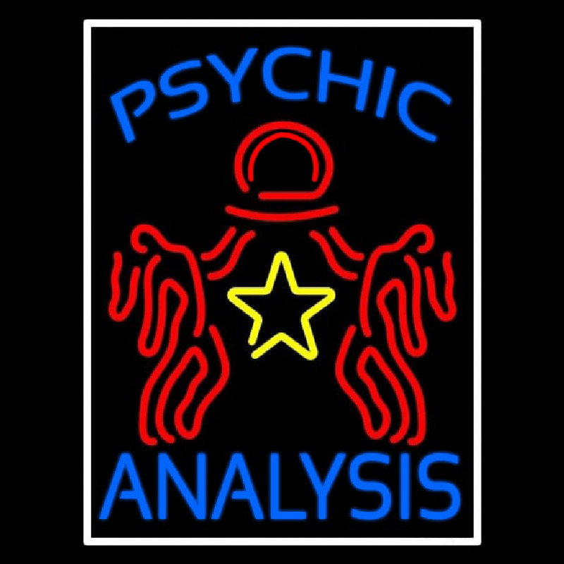 Blue Psychic Analysis With Logo Leuchtreklame