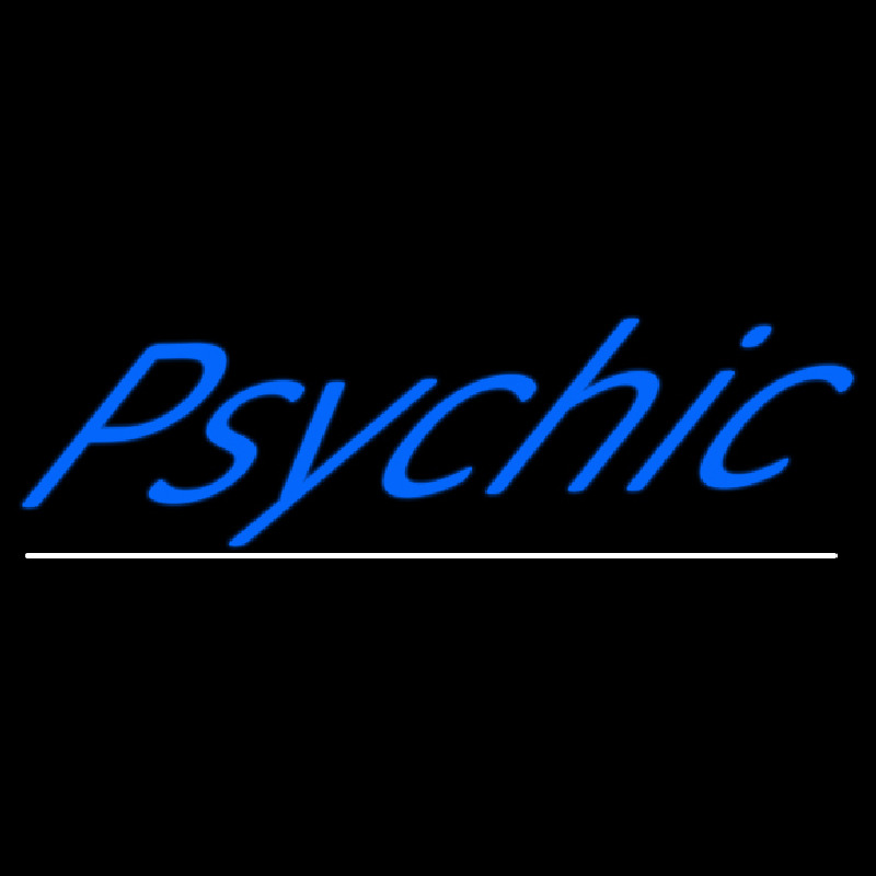 Blue Psychic White Line Leuchtreklame