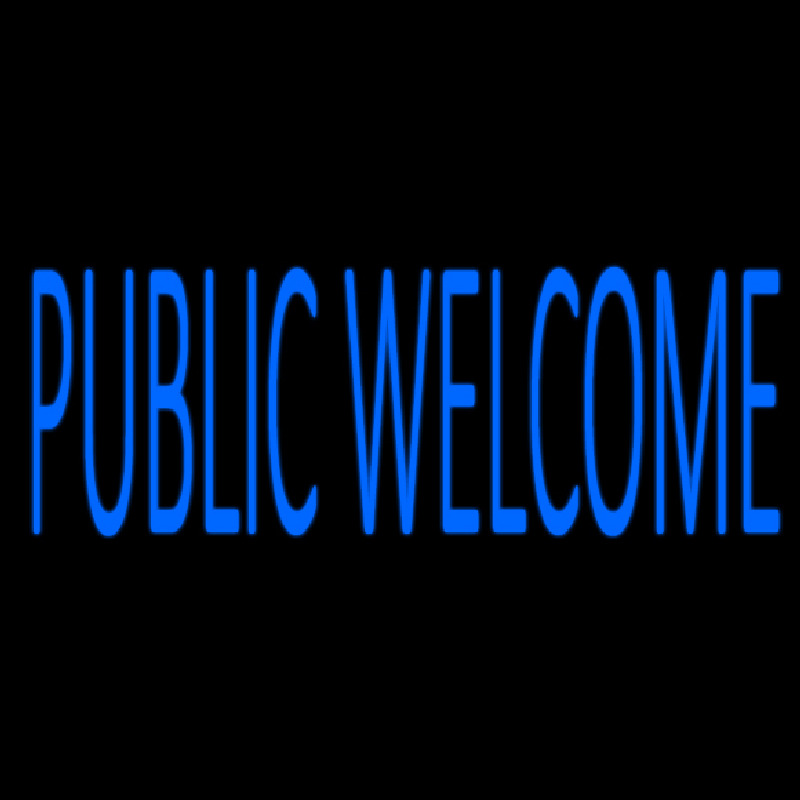 Blue Public Welcome Leuchtreklame