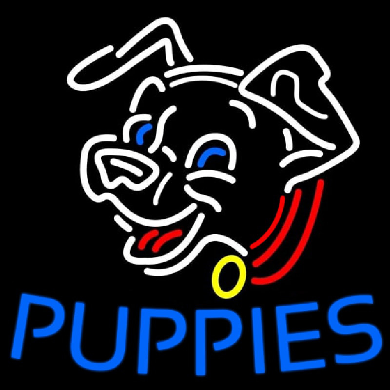 Blue Puppies Leuchtreklame