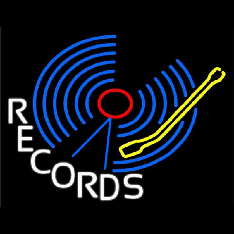 Blue Records Block Leuchtreklame