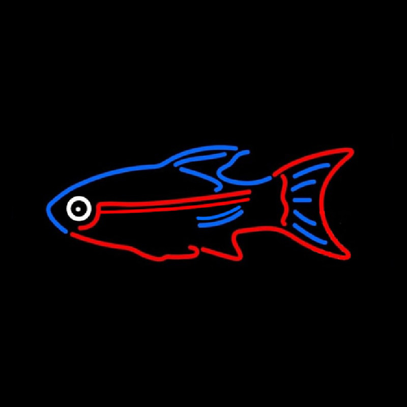 Blue Red Fish Leuchtreklame