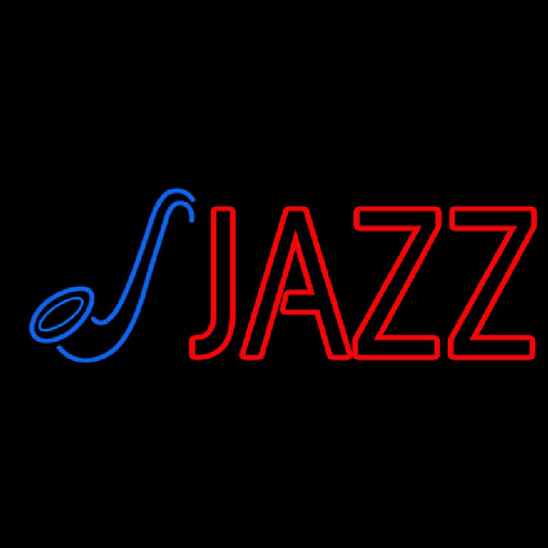 Blue Sa ophone Red Jazz Block 2 Leuchtreklame