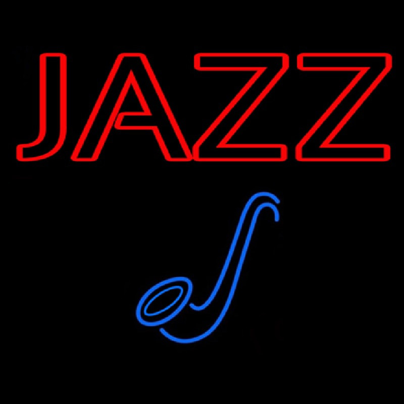 Blue Sa ophone Red Jazz Block Leuchtreklame