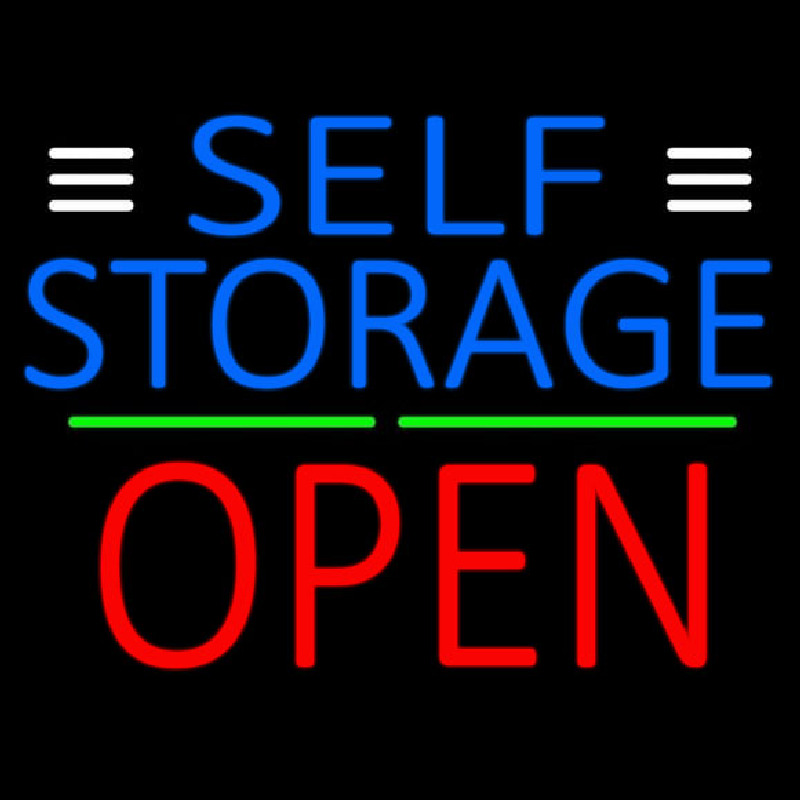 Blue Self Storage With Open 1 Leuchtreklame