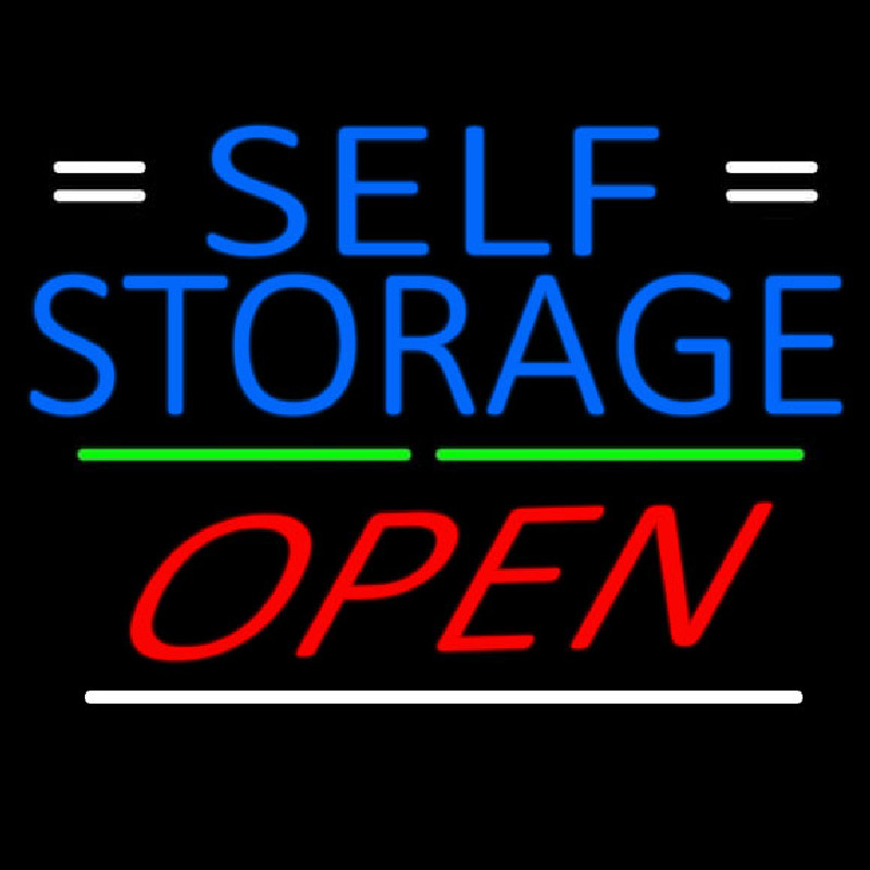 Blue Self Storage With Open 3 Leuchtreklame