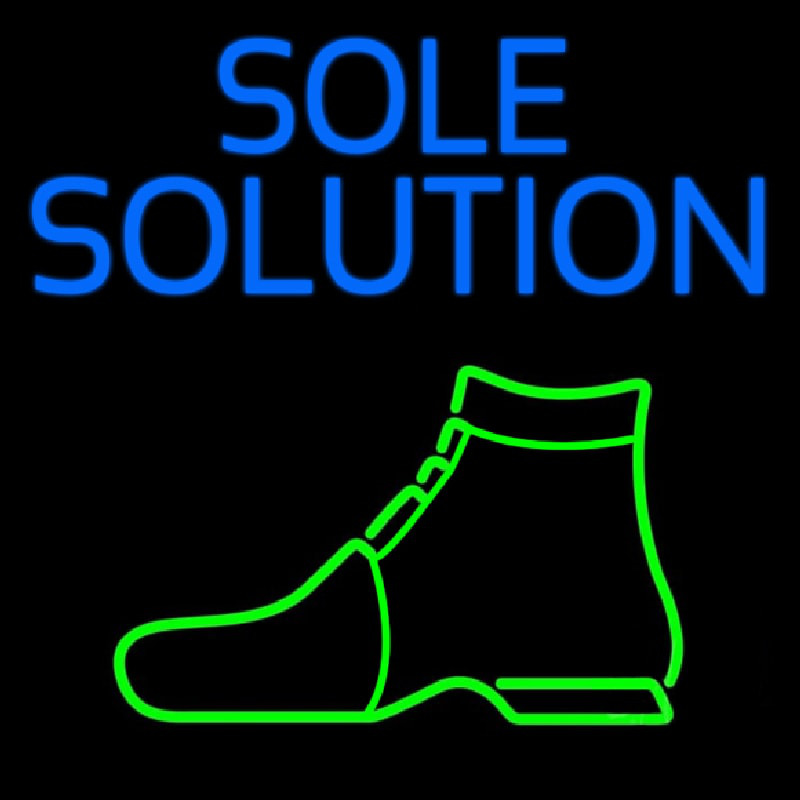 Blue Sole Solution Leuchtreklame