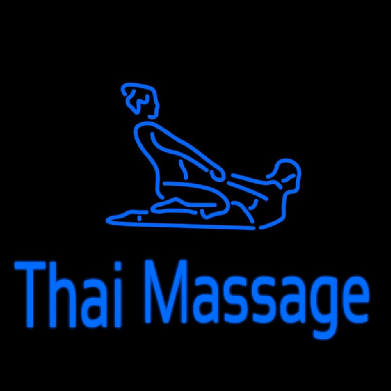 Blue Thai Massage Logo Leuchtreklame