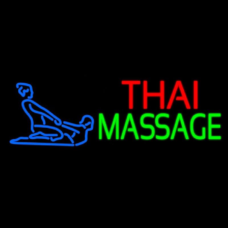 Blue Thai Massage Logo Leuchtreklame