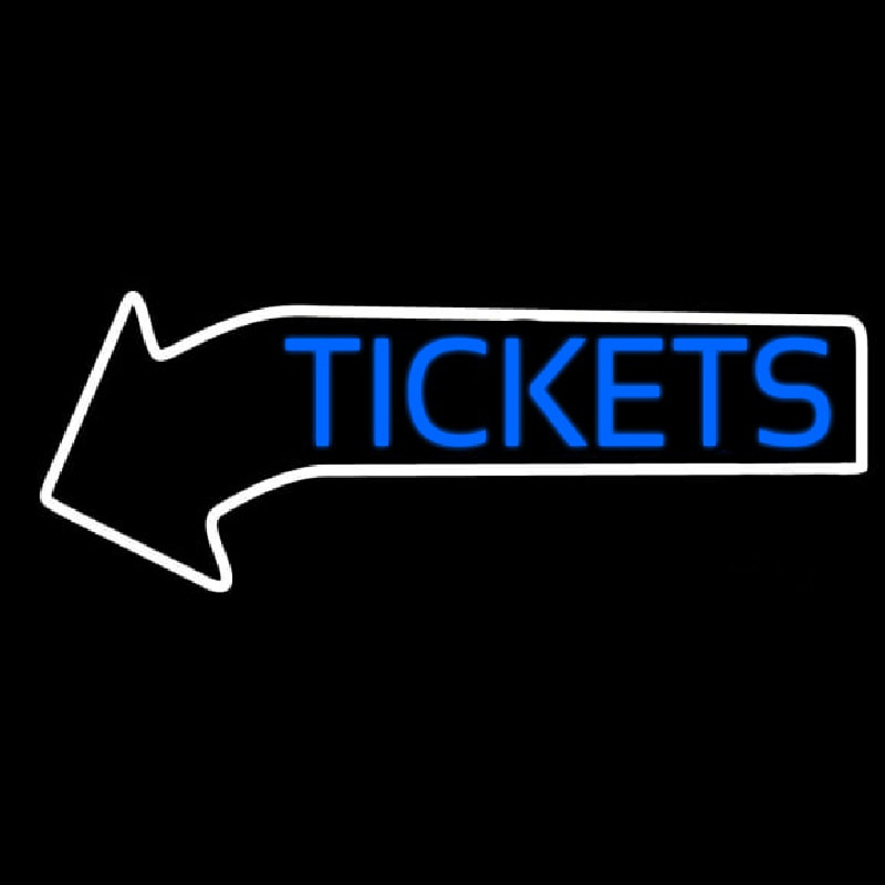 Blue Tickets With Arrow Leuchtreklame