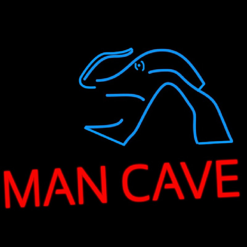 Blue Waves Red Man Cave Leuchtreklame