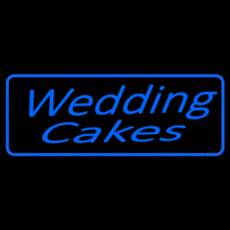 Blue Wedding Cakes Cursive Leuchtreklame
