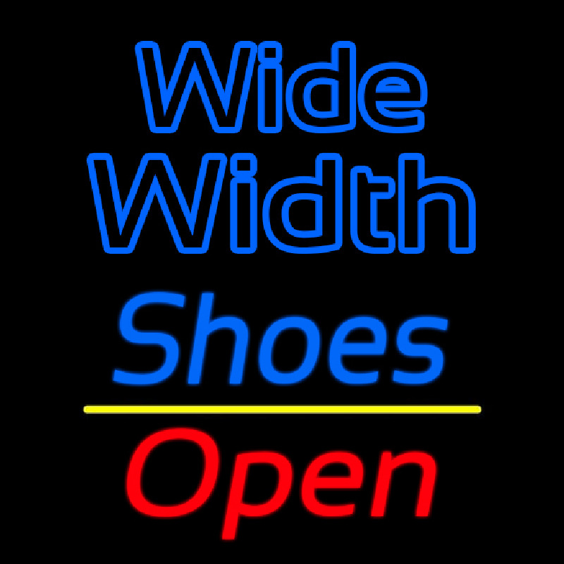 Blue Wide Width Shoes Open Leuchtreklame