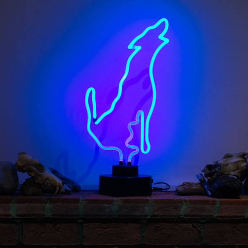 Blue Wolf Desktop Leuchtreklame
