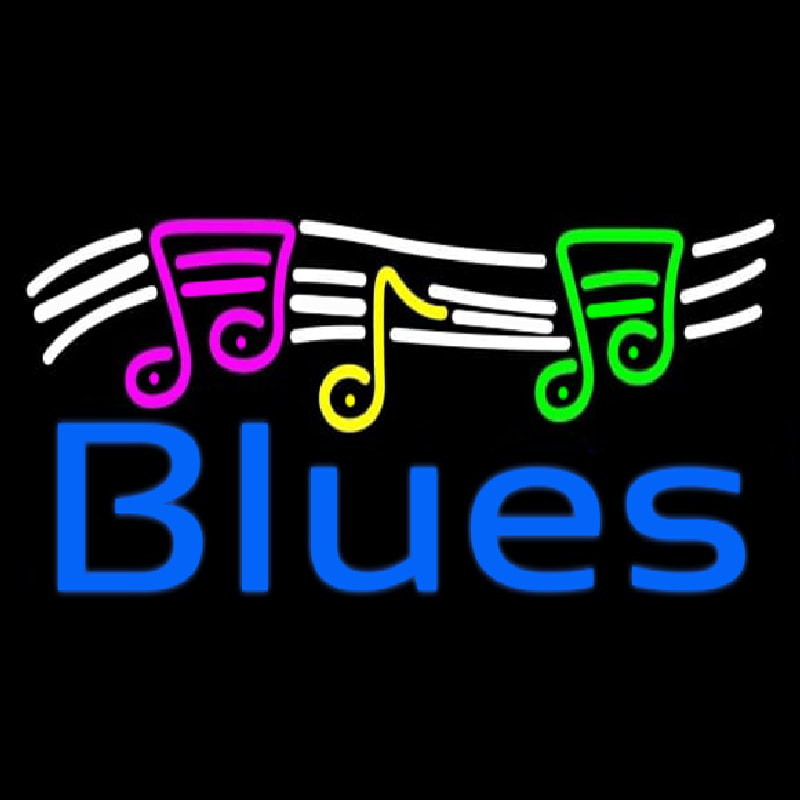 Blues With Musical Note 1 Leuchtreklame