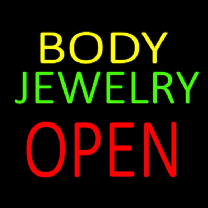 Body Jewelry Open In Block Leuchtreklame