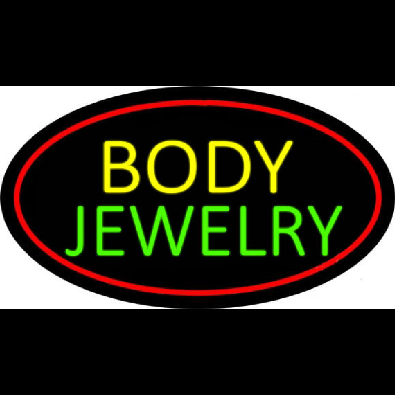 Body Jewelry Oval Red Leuchtreklame