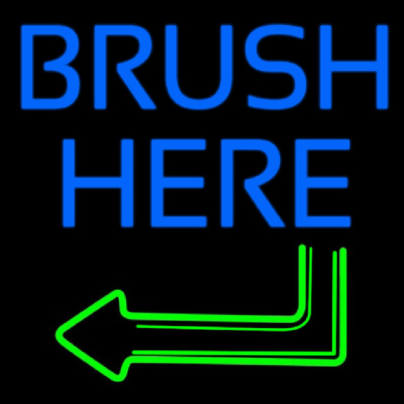 Brush Here Leuchtreklame