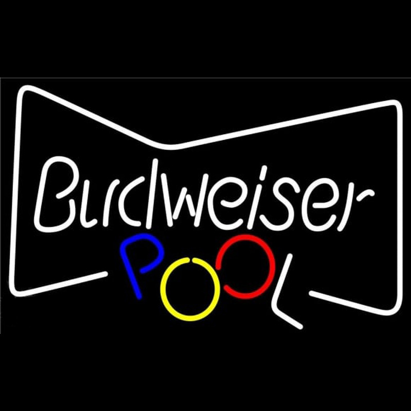 Bud Bowtie with Pool Ball Beer Sign Leuchtreklame