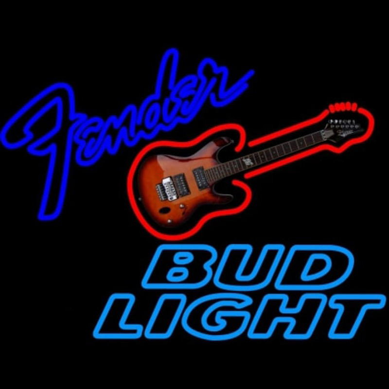 Bud Light Fender Guitar Beer Sign Leuchtreklame