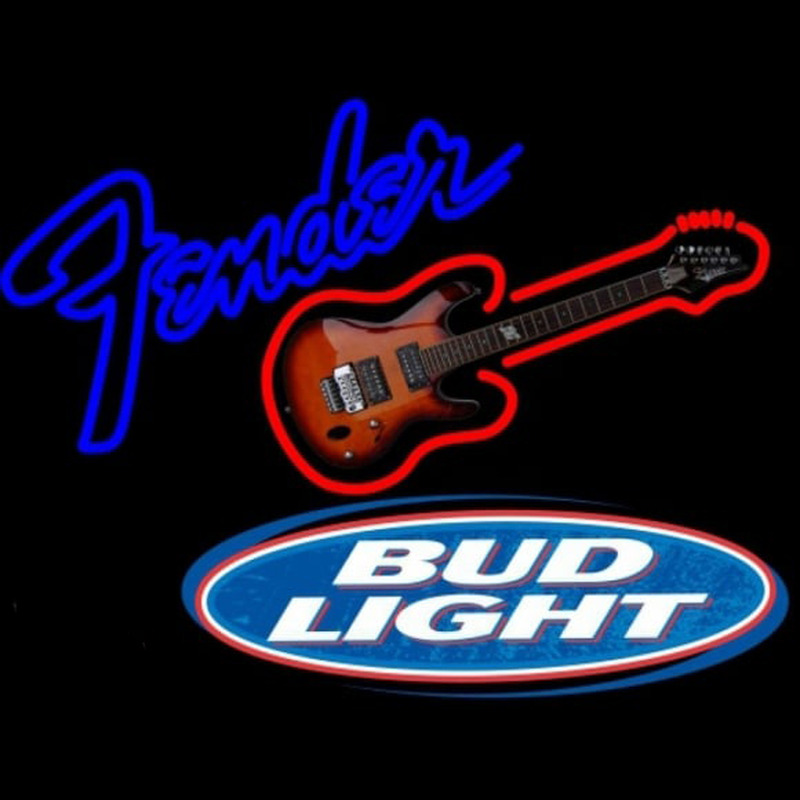 Bud Light Fender Guitar Beer Sign Leuchtreklame