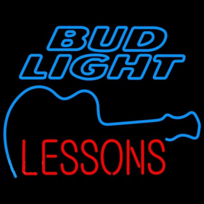 Bud Light Guitar Lessons Beer Sign Leuchtreklame