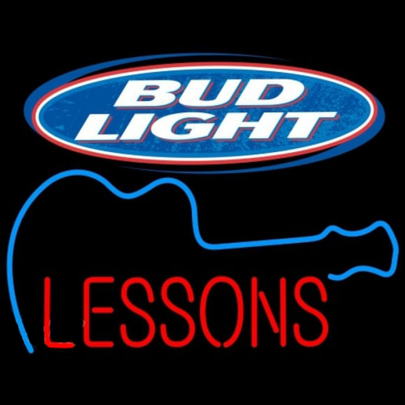 Bud Light Guitar Lessons Beer Sign Leuchtreklame