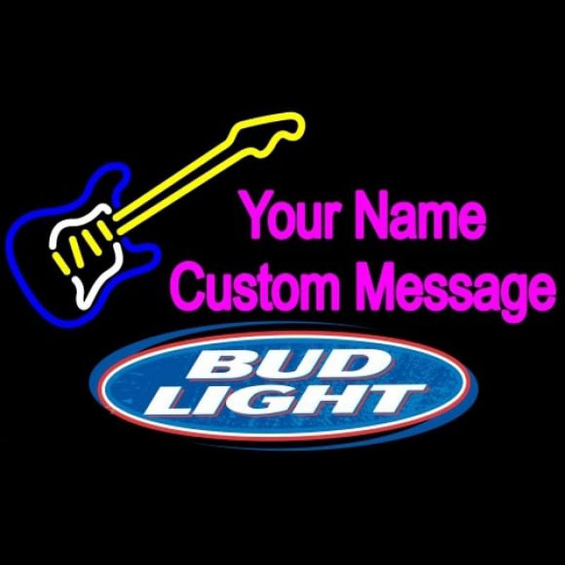 Bud Light Guitar Logo Beer Sign Leuchtreklame