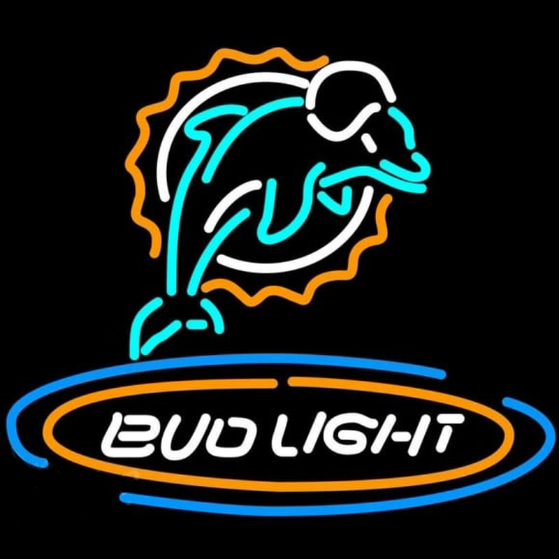Bud Light Miami Dolphins Beer Sign Leuchtreklame