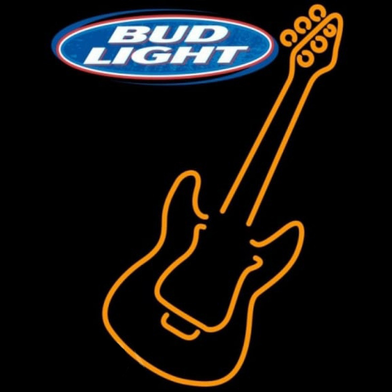 Bud Light Only Orange Guitar Beer Sign Leuchtreklame